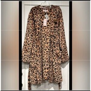 JUICY COUTURE Leopard Print Hooded Robe, L/XL